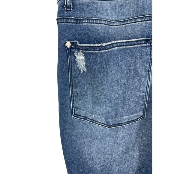 Judy Blue Distressed Cropped Skinny Jeans W/ Frayed Hem & Ripped Details Sz 22W - Picture 9 of 15